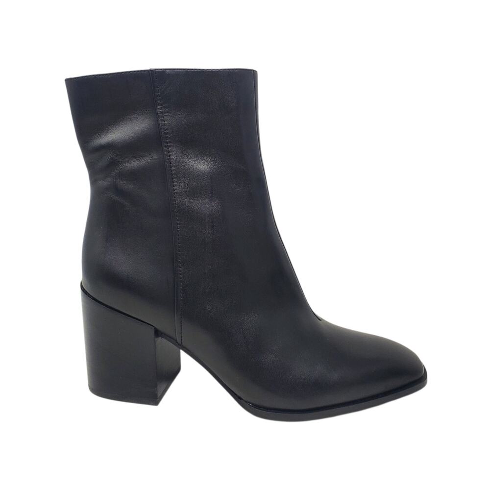 Vionic Harper Ankle Boot Black Leather Weather Resistant Side Zip Size US 9